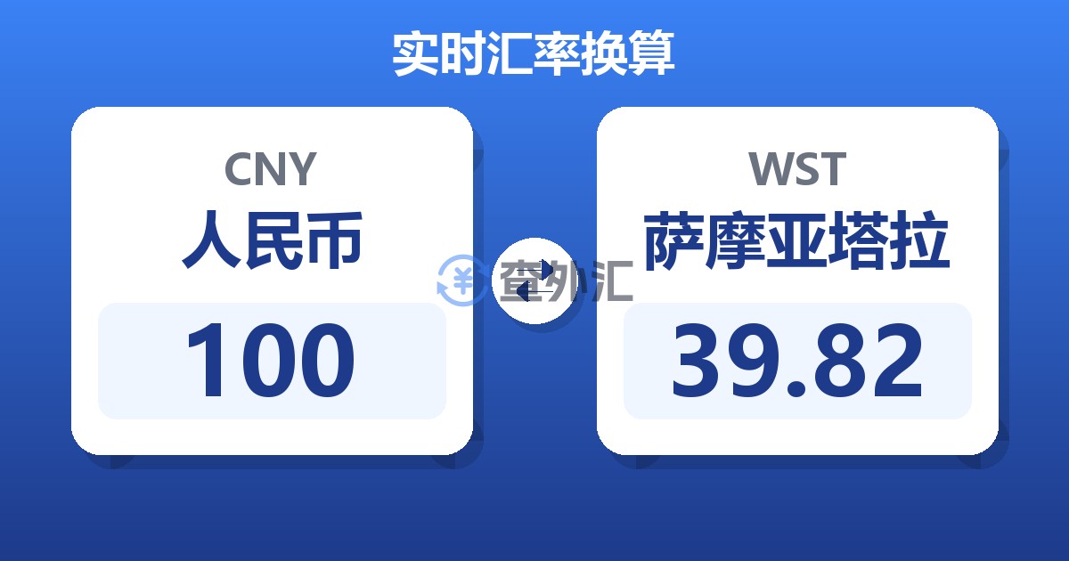 100人民币兑萨摩亚塔拉