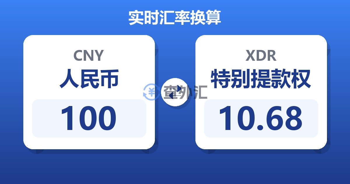 100人民币兑特别提款权