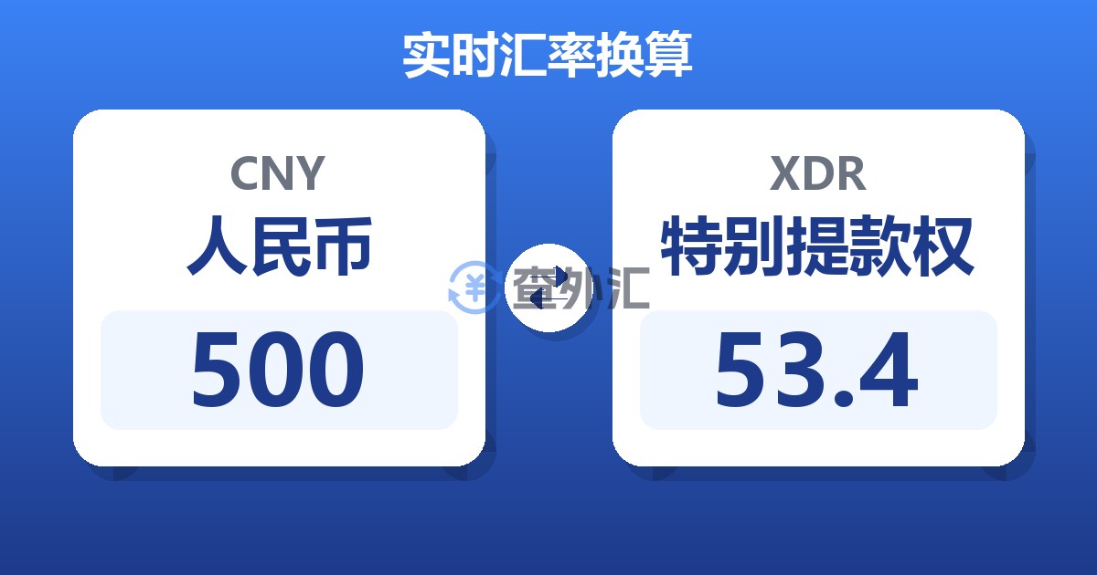500人民币兑特别提款权