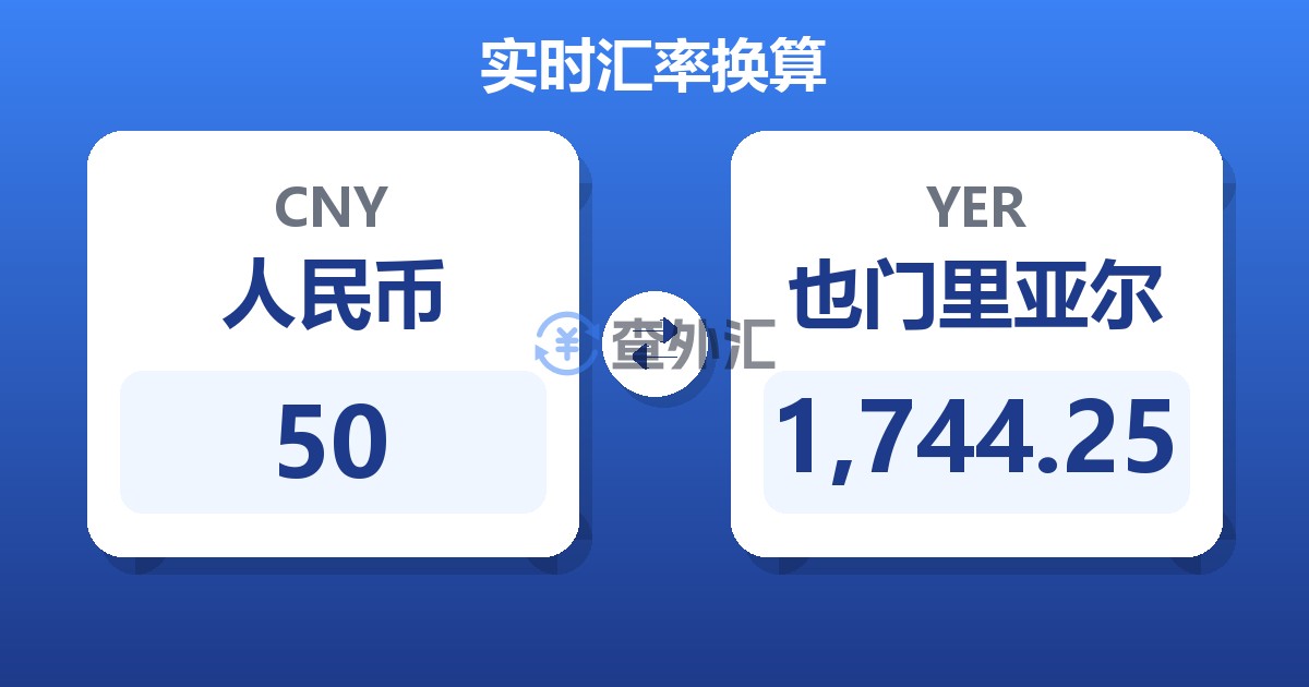 50人民币兑也门里亚尔