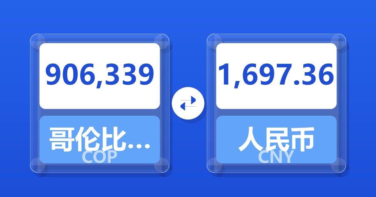 906,339哥伦比亚比索兑人民币