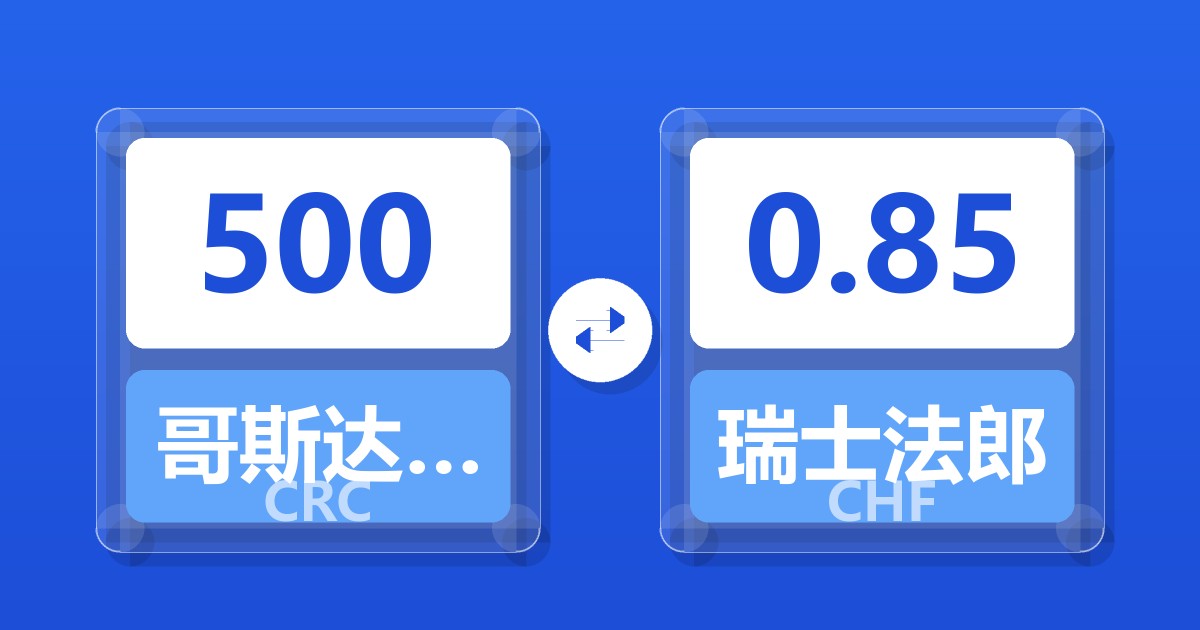 500哥斯达黎加科朗兑瑞士法郎
