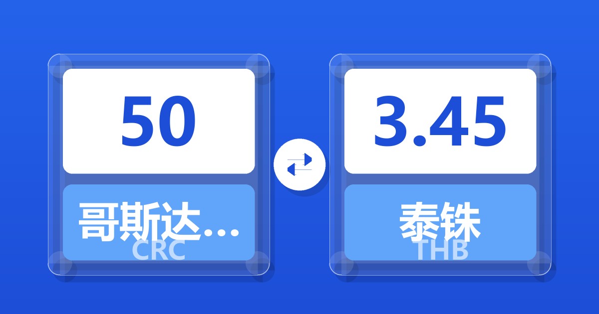 50哥斯达黎加科朗兑泰铢