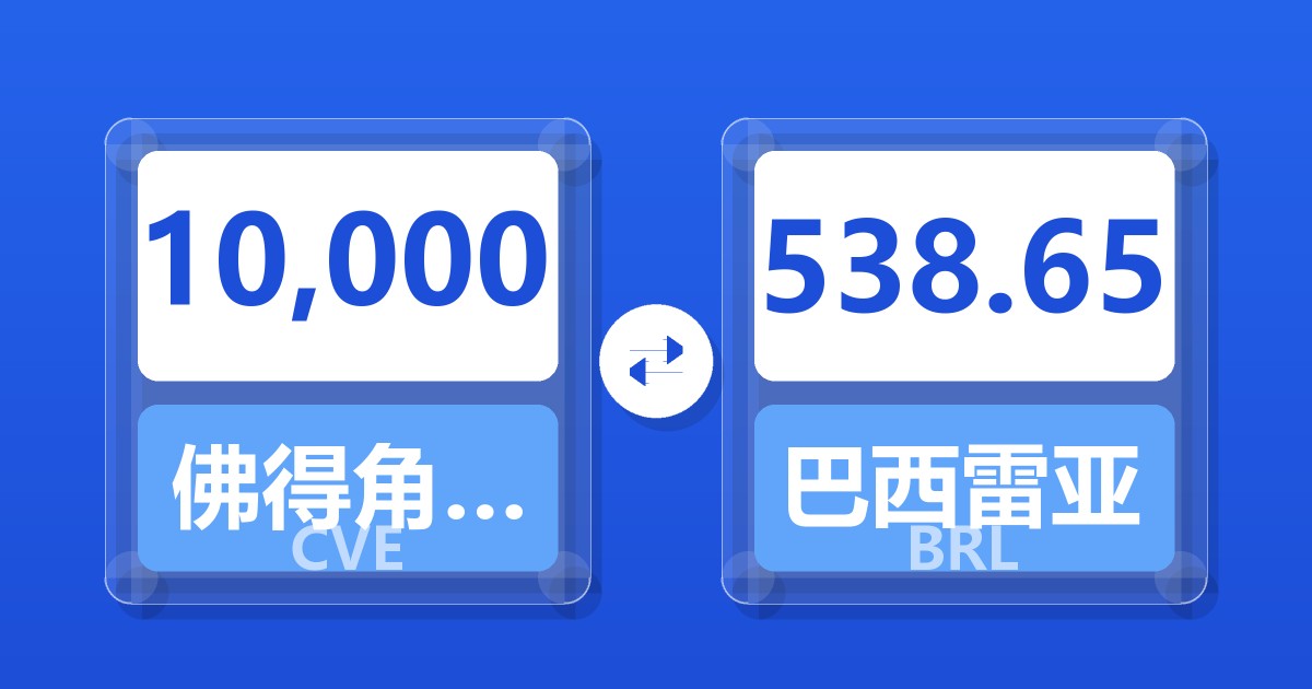 10,000佛得角埃斯库多兑巴西雷亚尔