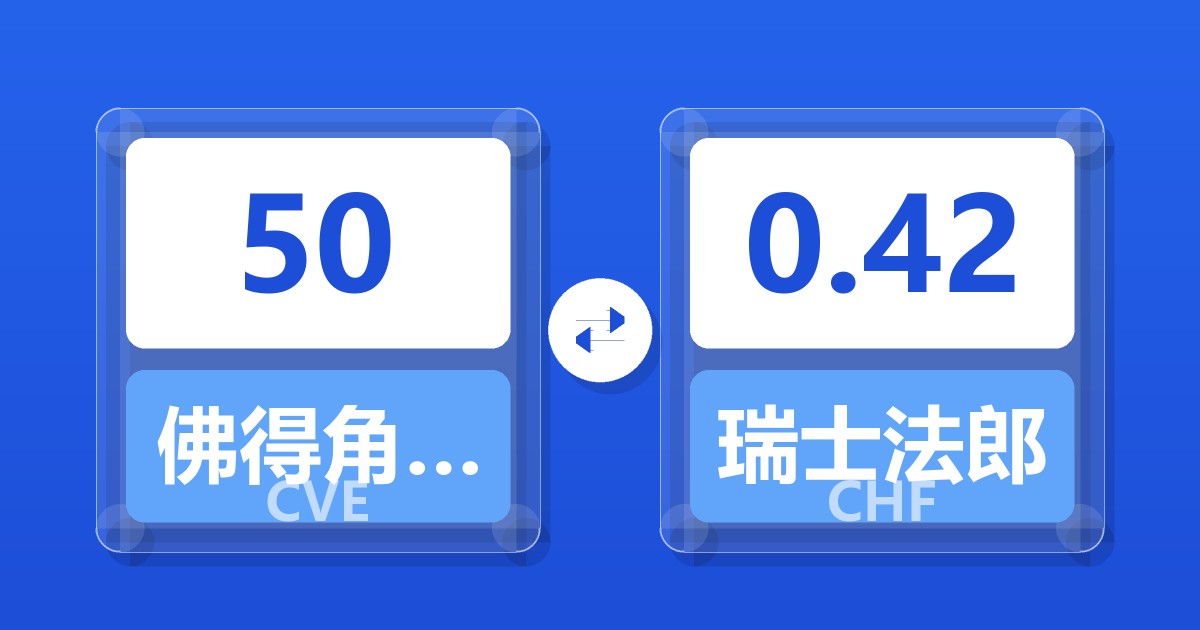 50佛得角埃斯库多兑瑞士法郎