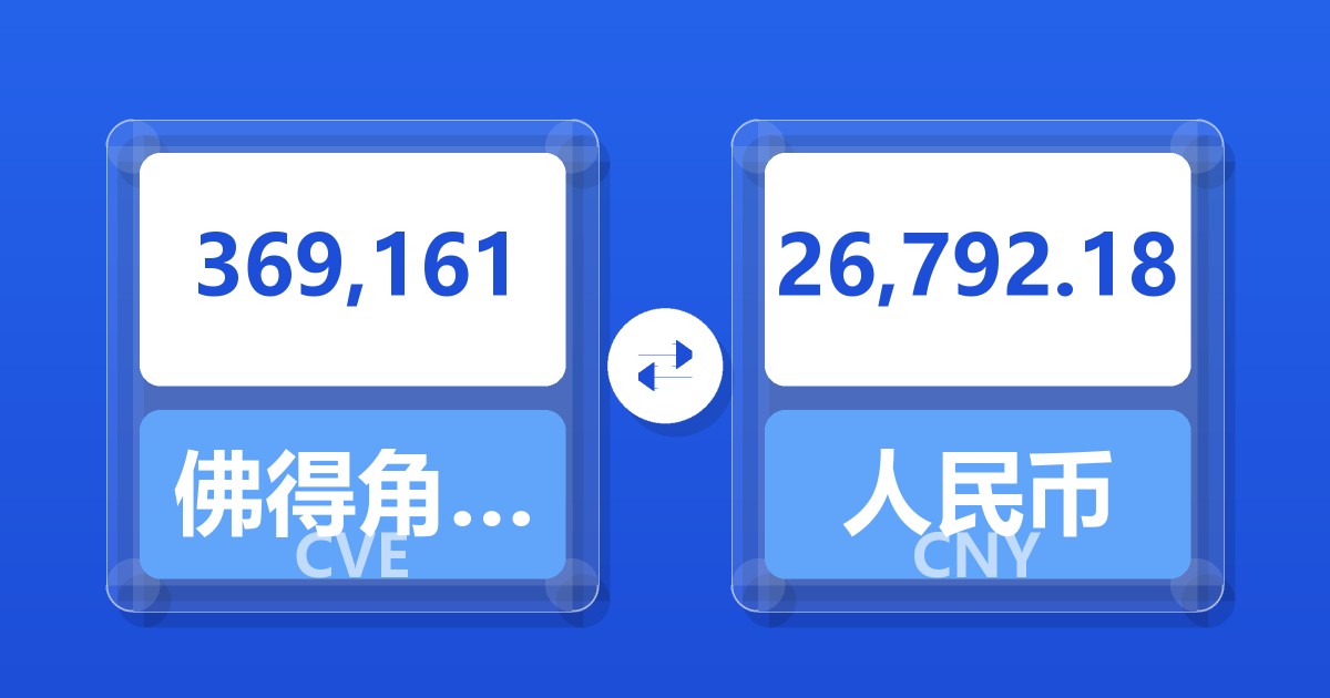 369,161佛得角埃斯库多兑人民币