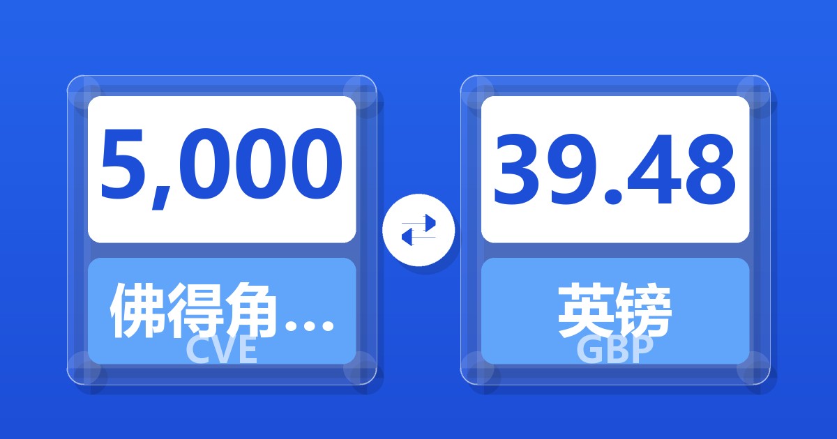 5,000佛得角埃斯库多兑英镑