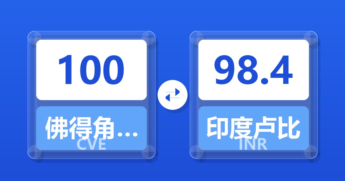 100佛得角埃斯库多兑印度卢比