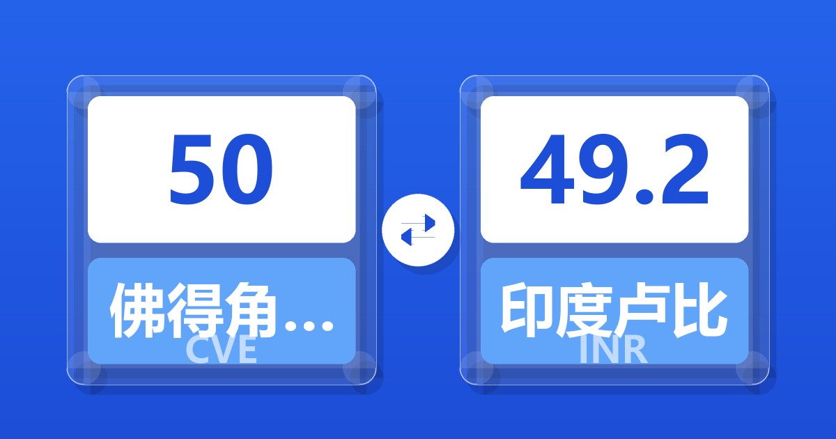50佛得角埃斯库多兑印度卢比