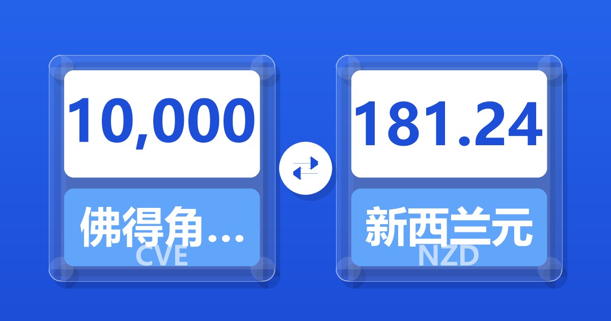 10,000佛得角埃斯库多兑新西兰元