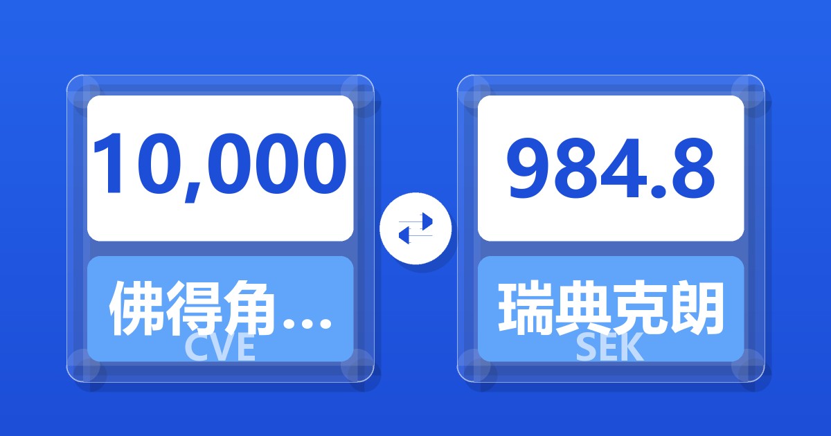 10,000佛得角埃斯库多兑瑞典克朗