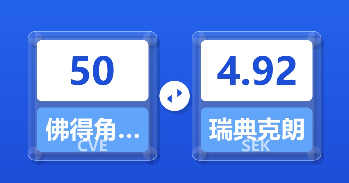 50佛得角埃斯库多兑瑞典克朗