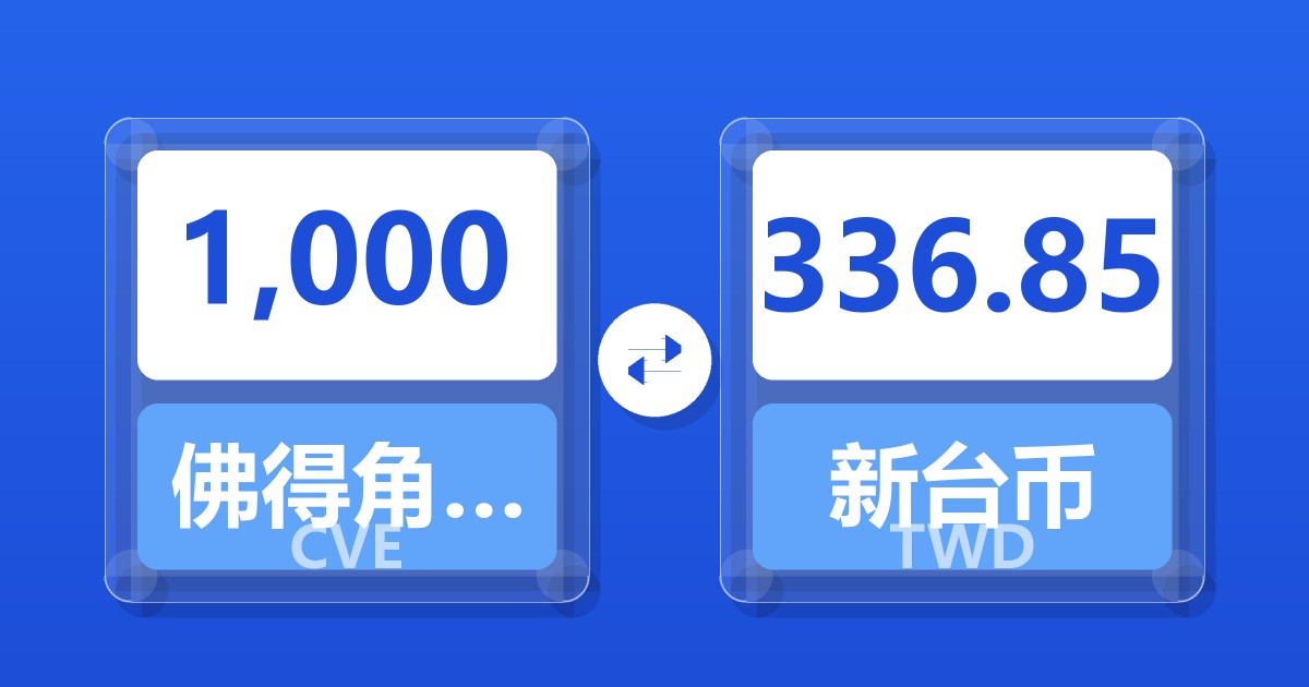 1,000佛得角埃斯库多兑新台币