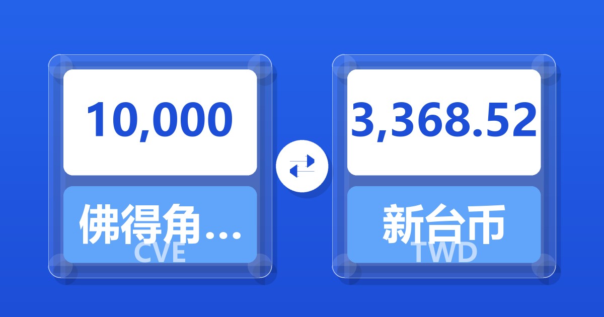 10,000佛得角埃斯库多兑新台币