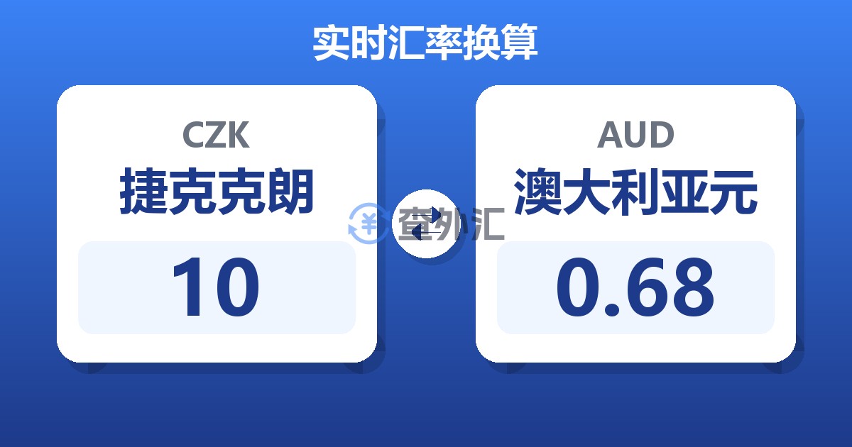 10捷克克朗兑澳大利亚元