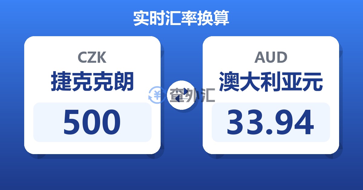 500捷克克朗兑澳大利亚元