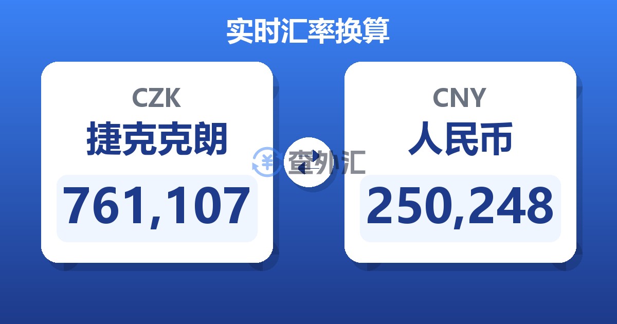 761,107捷克克朗兑人民币