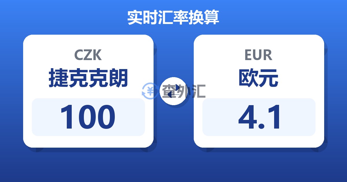 100捷克克朗兑欧元