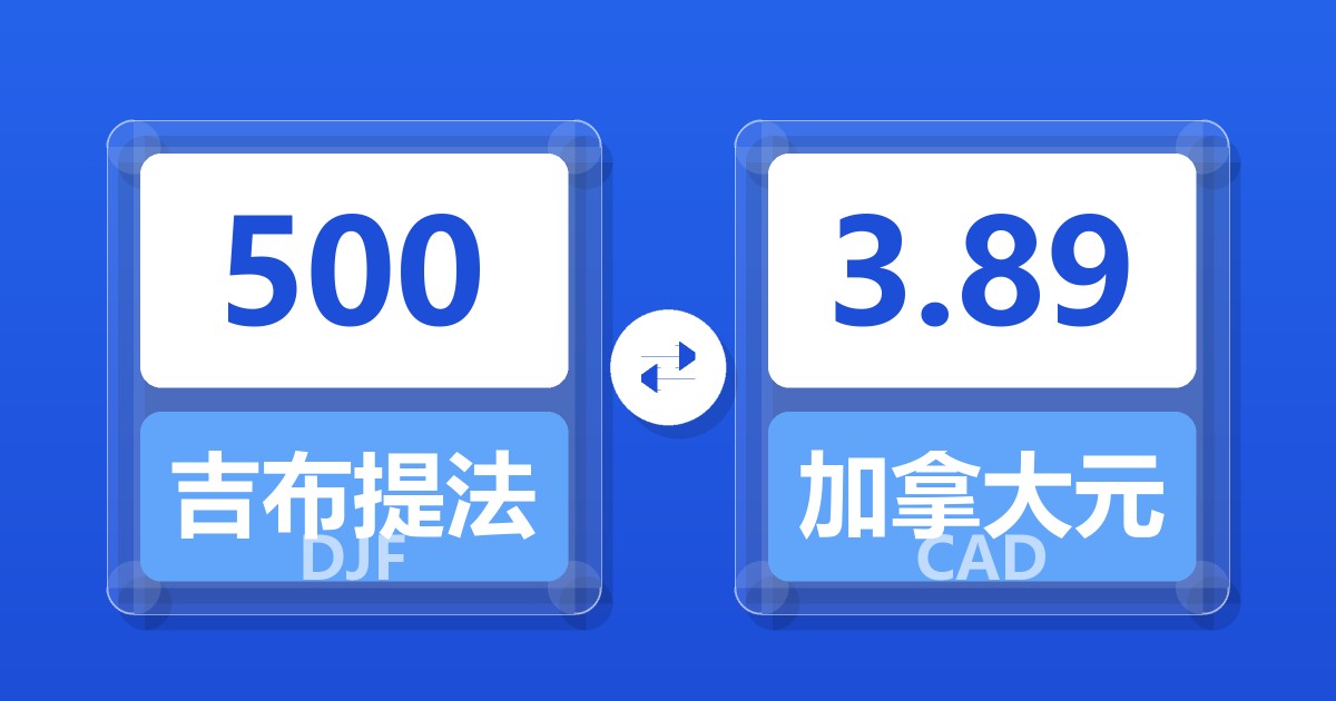 500吉布提法郎兑加拿大元