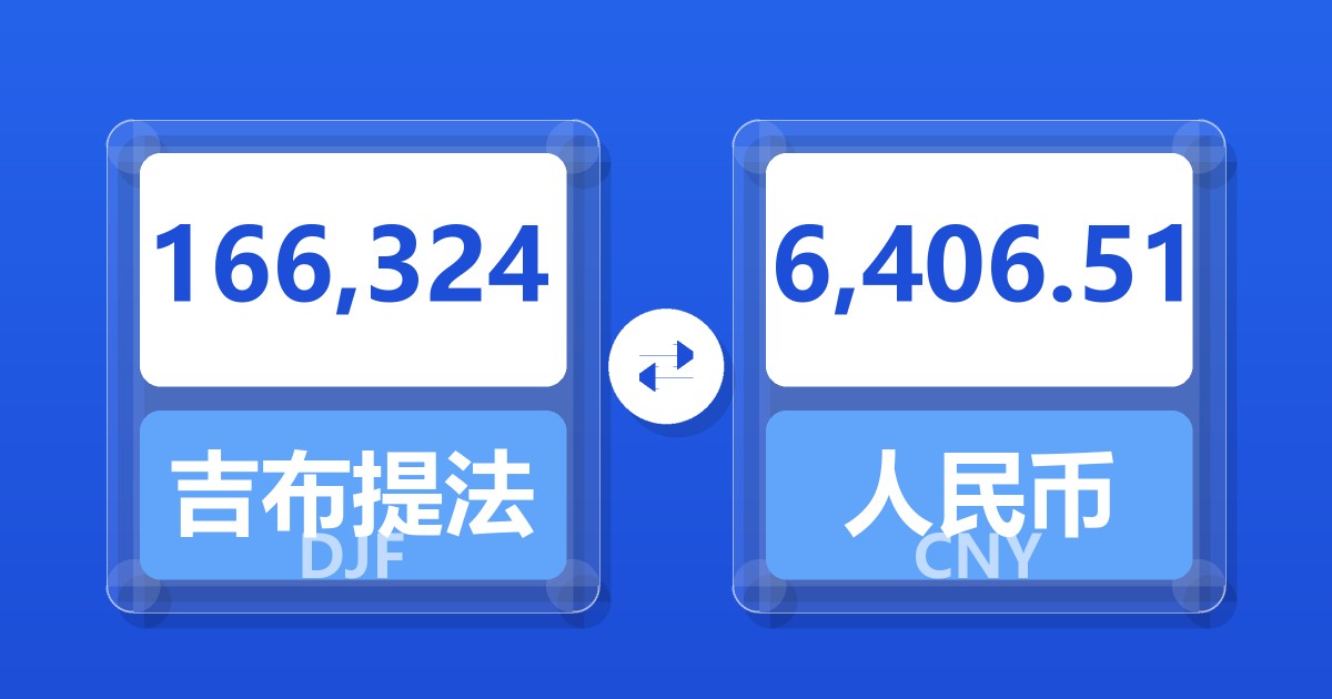 166,324吉布提法郎兑人民币