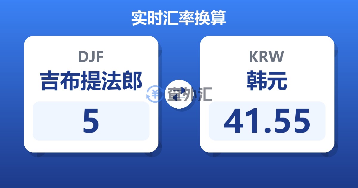 5吉布提法郎兑韩元