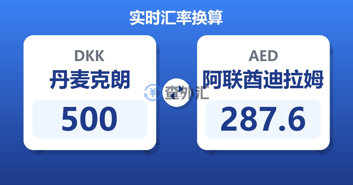 500丹麦克朗兑阿联酋迪拉姆