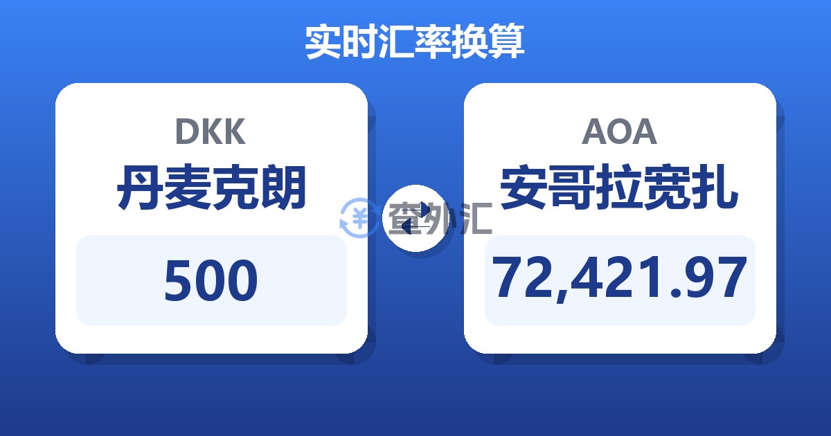 500丹麦克朗兑安哥拉宽扎