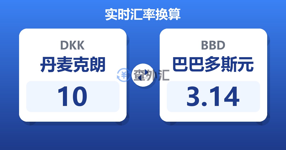 10丹麦克朗兑巴巴多斯元