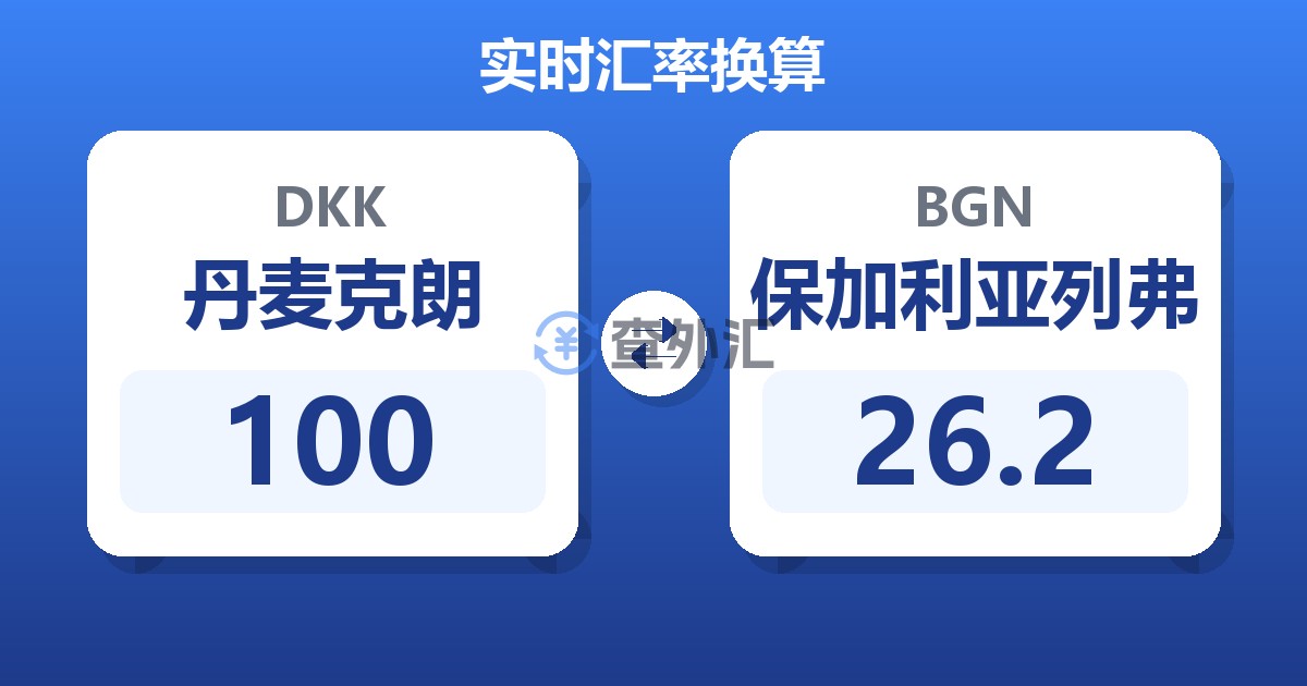 100丹麦克朗兑保加利亚列弗