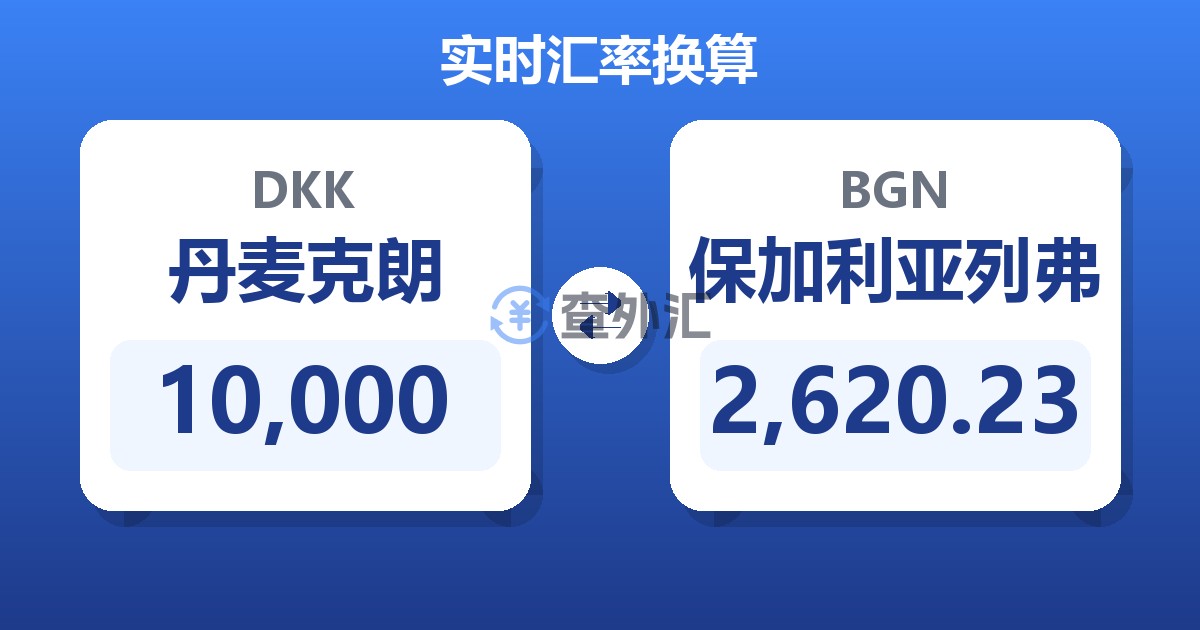 10,000丹麦克朗兑保加利亚列弗