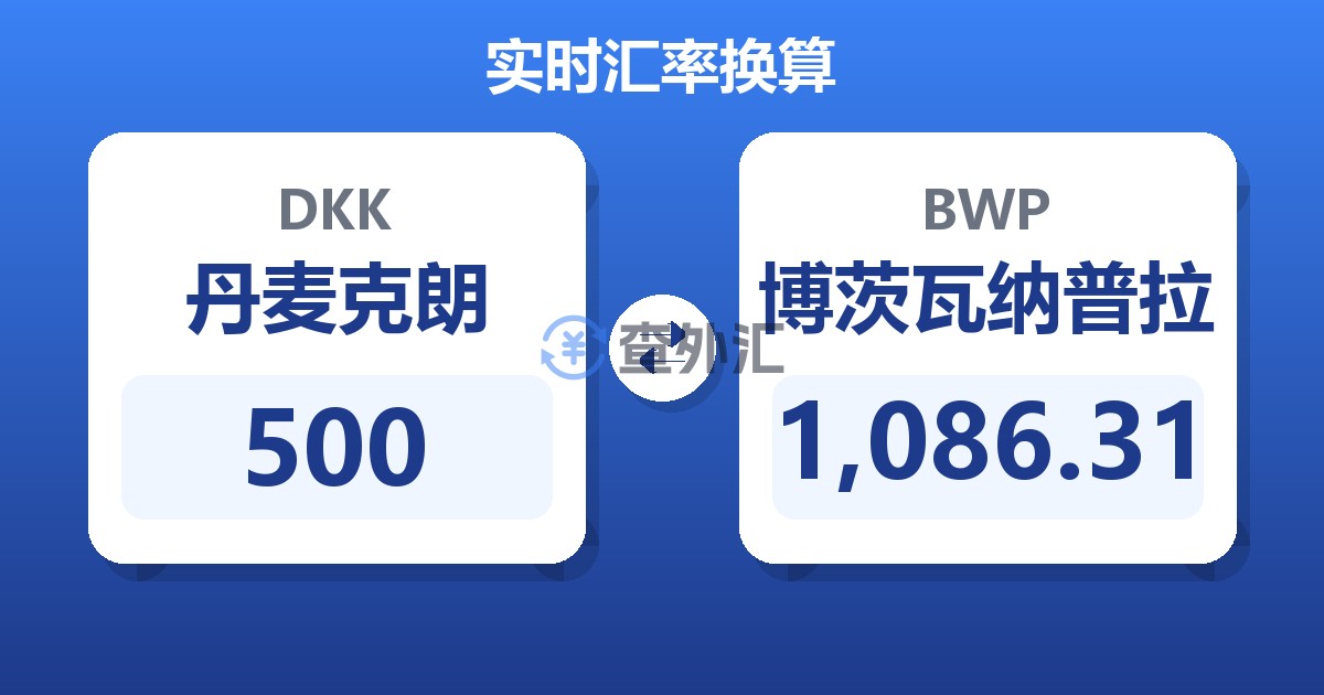 500丹麦克朗兑博茨瓦纳普拉