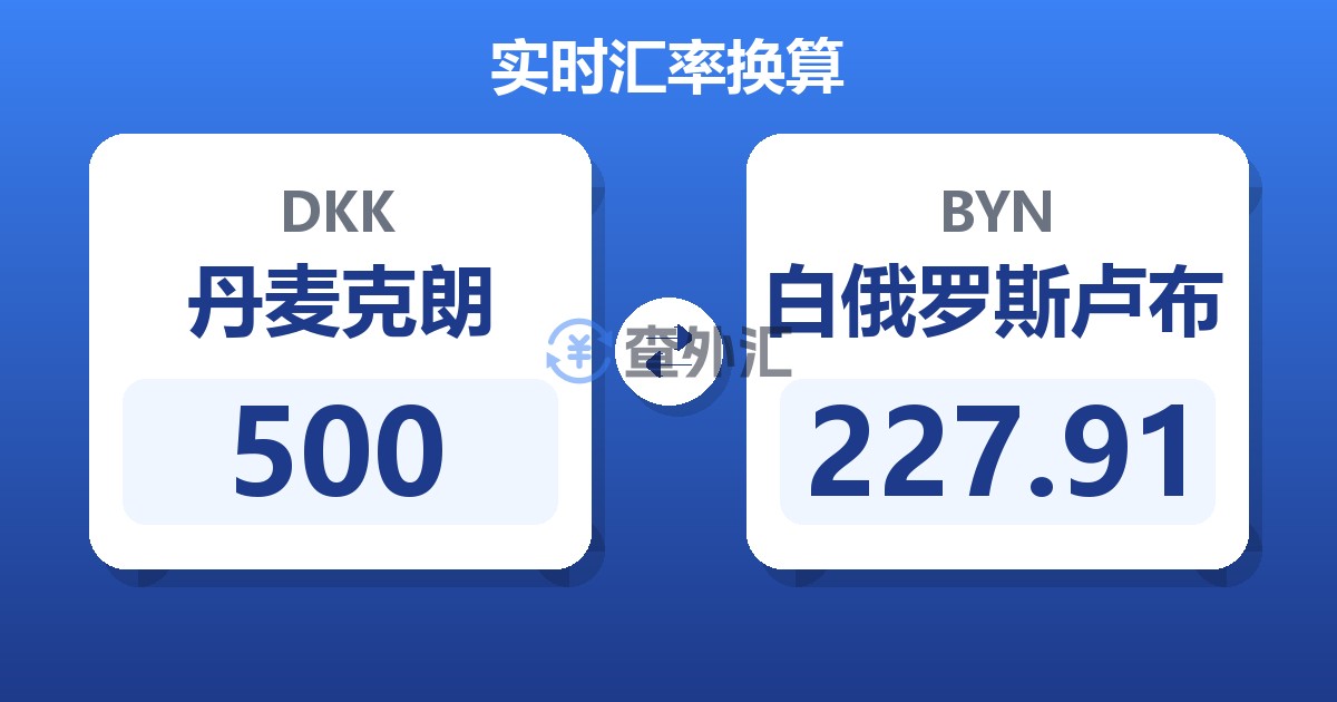 500丹麦克朗兑白俄罗斯卢布
