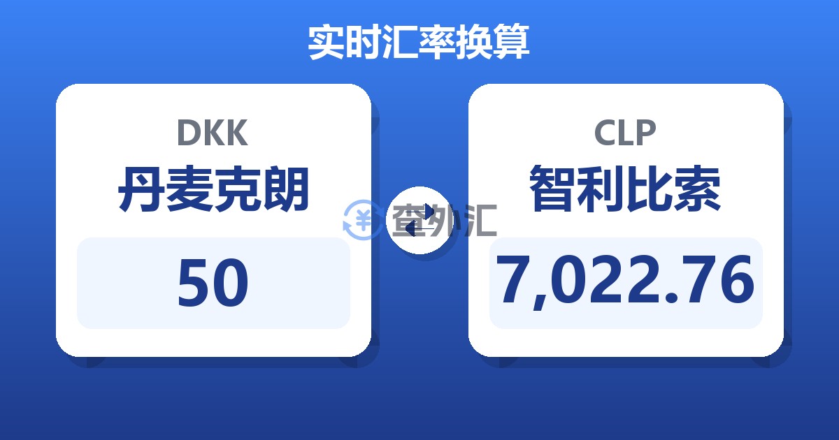 50丹麦克朗兑智利比索