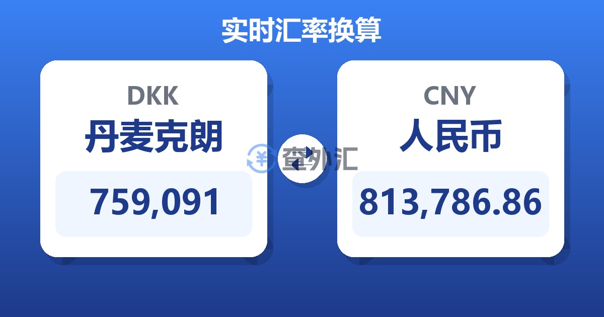 759,091丹麦克朗兑人民币