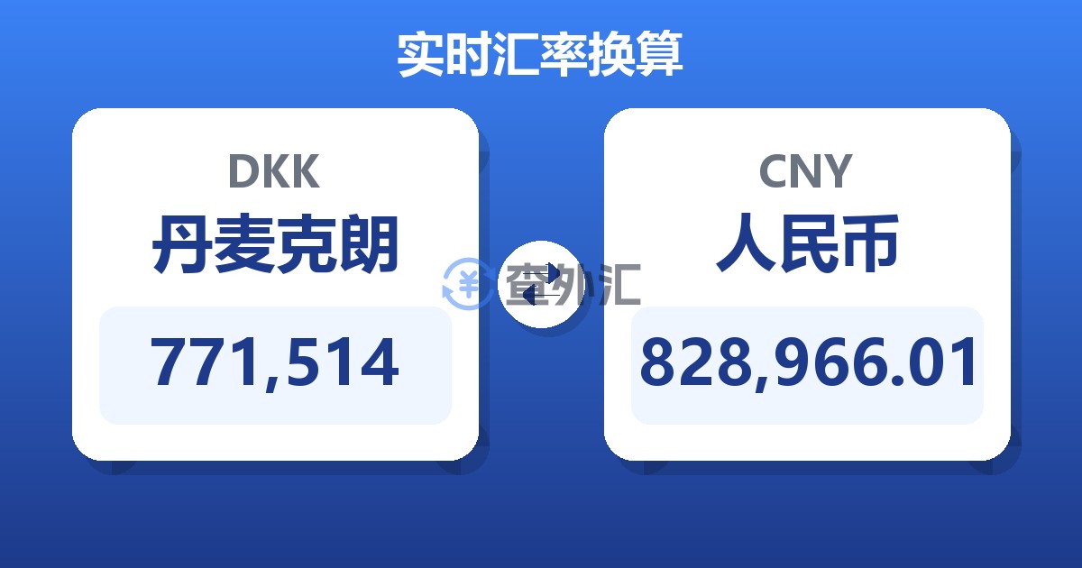 771,514丹麦克朗兑人民币