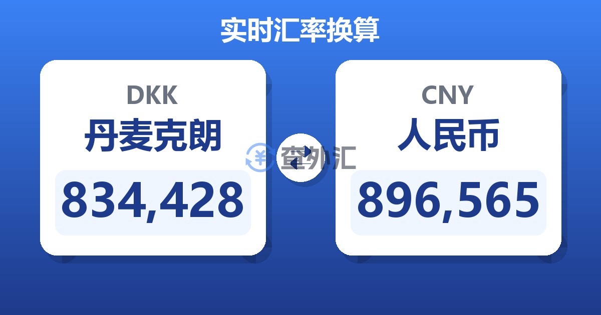 834,428丹麦克朗兑人民币
