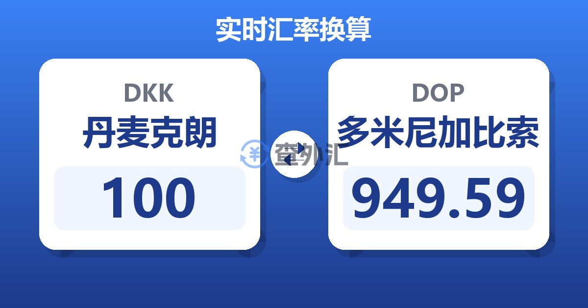 100丹麦克朗兑多米尼加比索