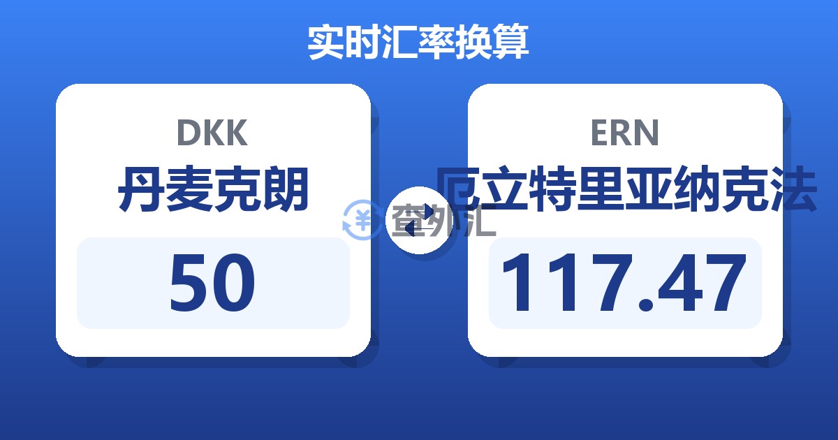 50丹麦克朗兑厄立特里亚纳克法