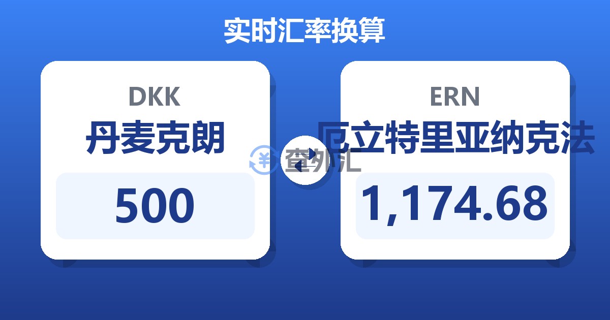 500丹麦克朗兑厄立特里亚纳克法