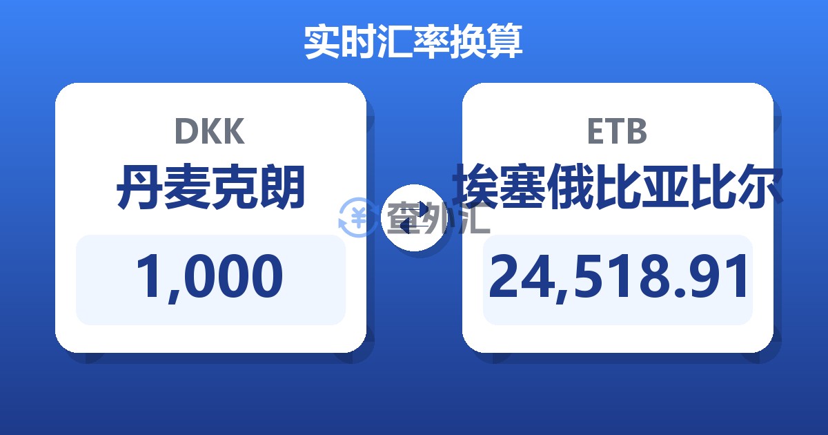 1,000丹麦克朗兑埃塞俄比亚比尔