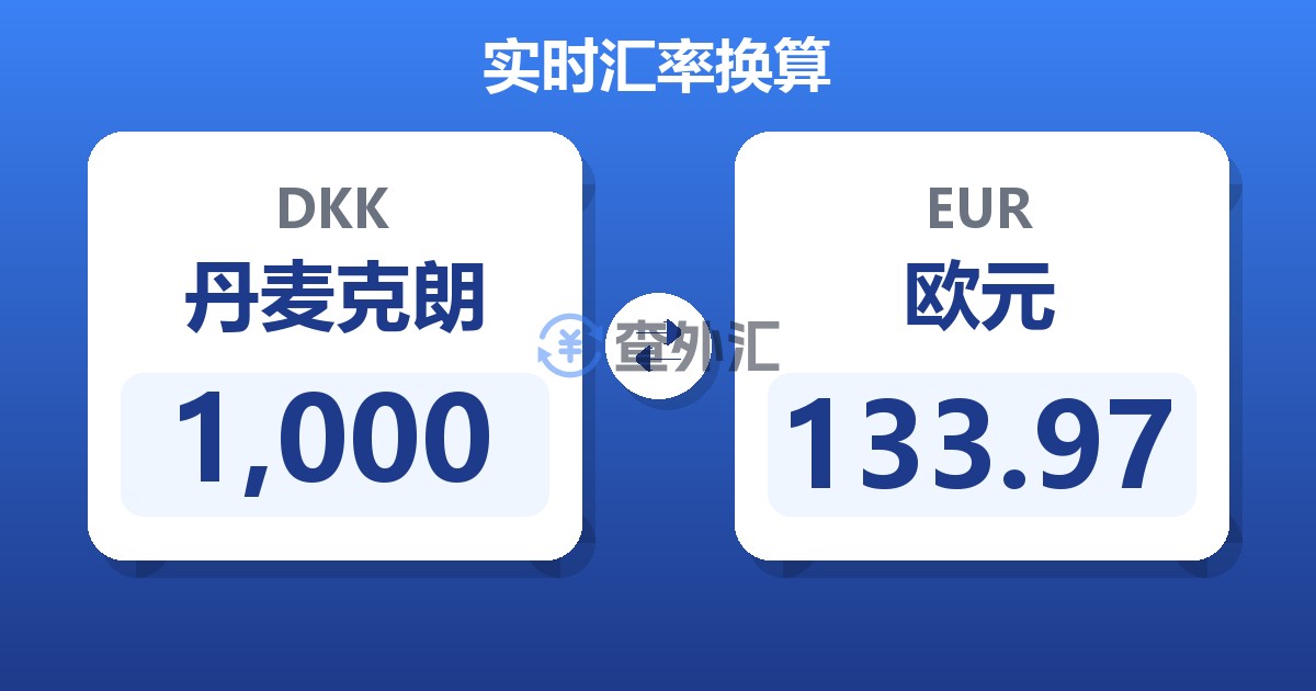 1,000丹麦克朗兑欧元
