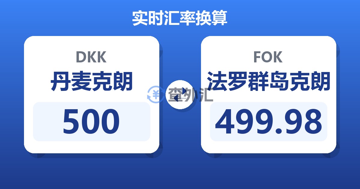 500丹麦克朗兑法罗群岛克朗