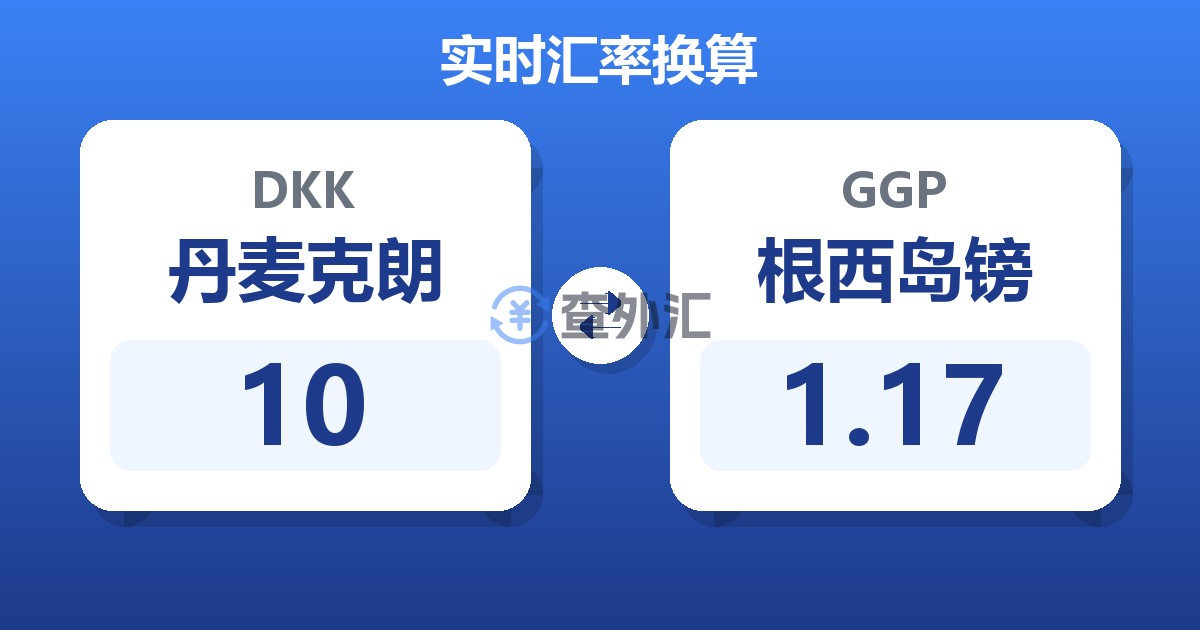 10丹麦克朗兑根西岛镑