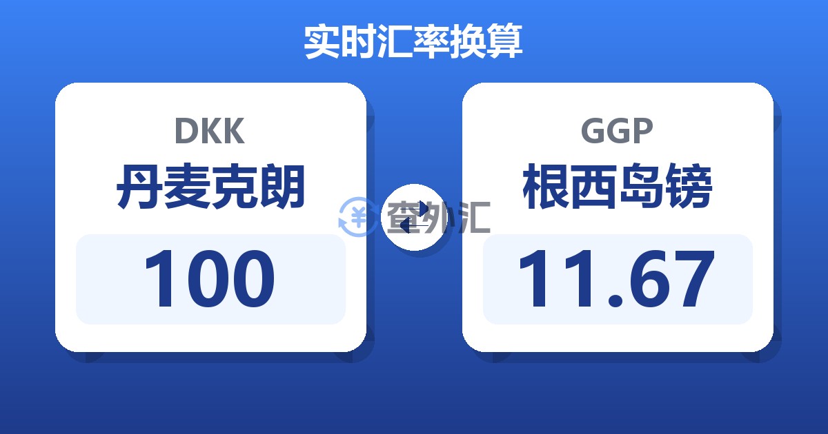 100丹麦克朗兑根西岛镑