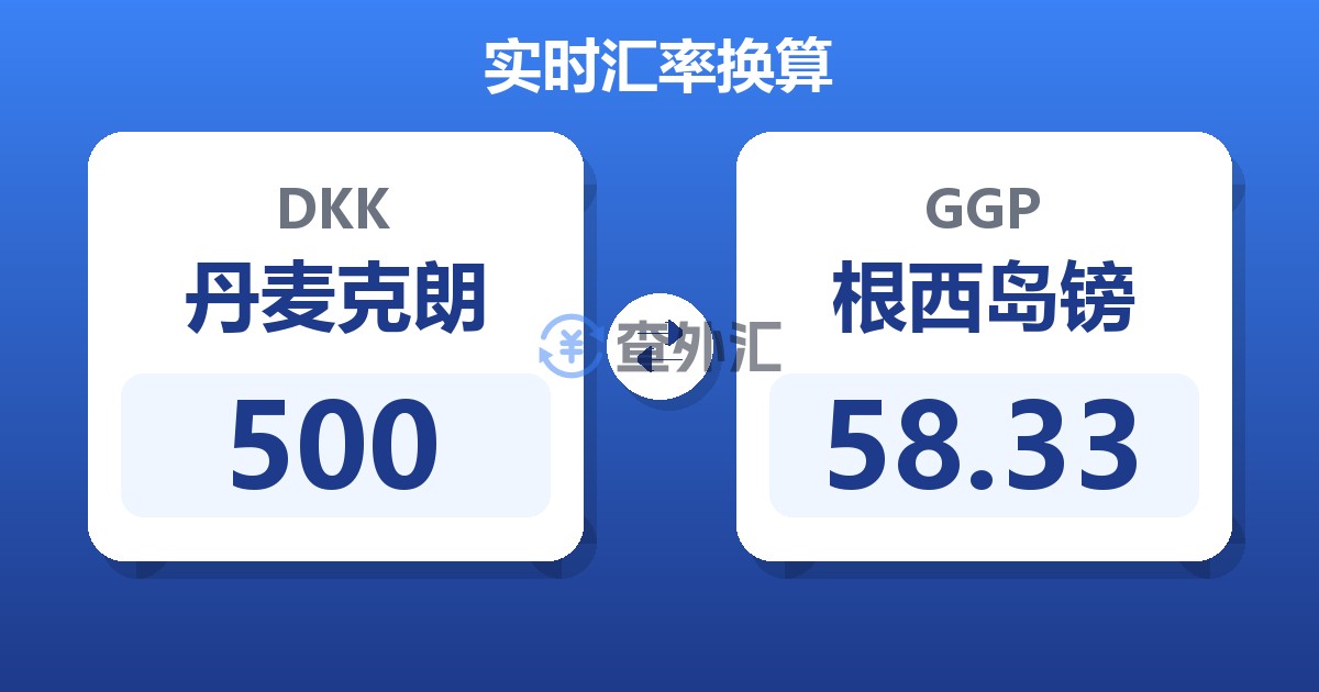 500丹麦克朗兑根西岛镑