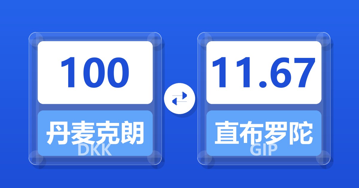 100丹麦克朗兑直布罗陀镑
