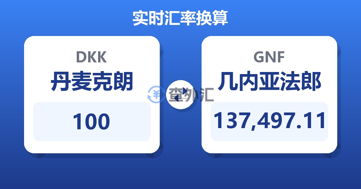 100丹麦克朗兑几内亚法郎