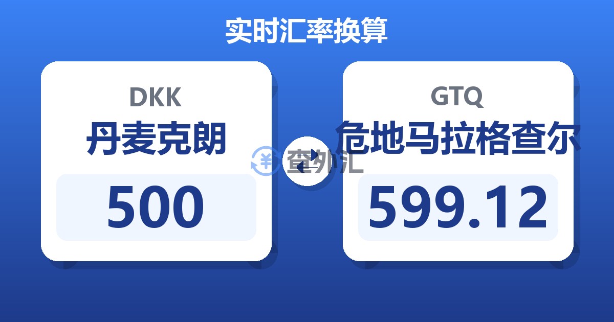 500丹麦克朗兑危地马拉格查尔