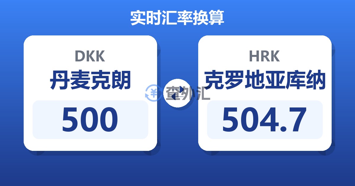 500丹麦克朗兑克罗地亚库纳