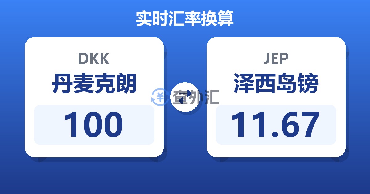 100丹麦克朗兑泽西岛镑